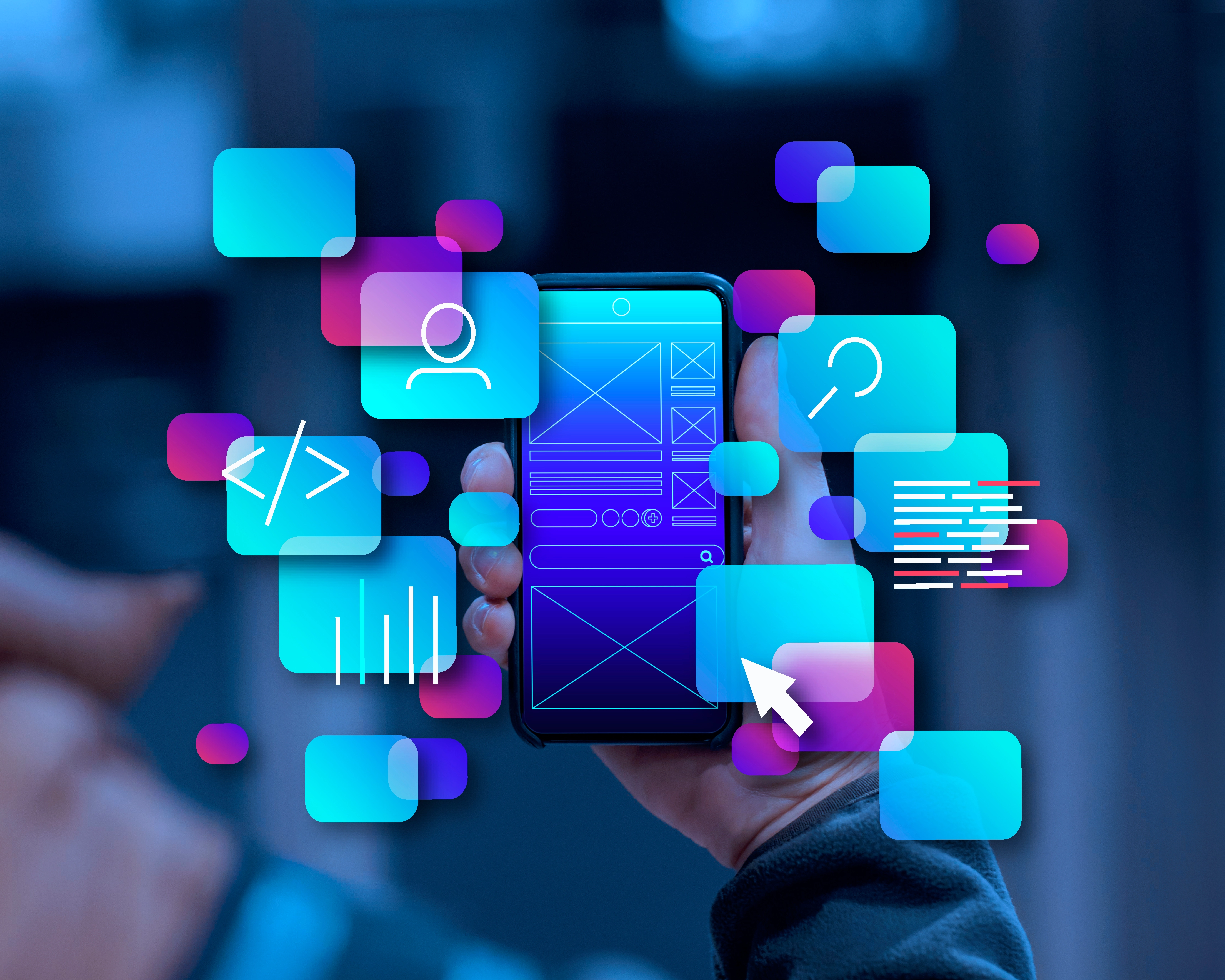 React Native mobile app development illustration